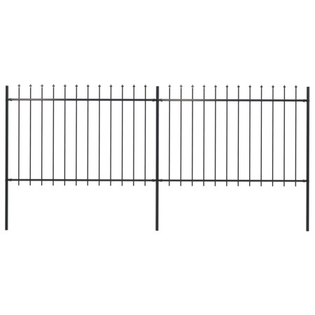 Garden fence with black steel spearheads 3.4x1.2 m by vidaXL, fence panels - Ref: Foro24-277621, Price: 139,16 €, Discount: %