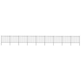 Garden fence with black steel spearheads 15.3x1.5 m by vidaXL, fence panels - Ref: Foro24-277637, Price: 651,36 €, Discount: %