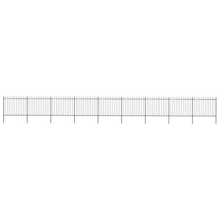 Garden fence with black steel spearheads 15.3x1.5 m by vidaXL, fence panels - Ref: Foro24-277637, Price: 706,60 €, Discount: %