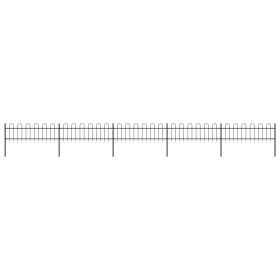 Garden fence with black steel hoop tips 8.5x0.6 m by vidaXL, fence panels - Ref: Foro24-277642, Price: 261,99 €, Discount: %