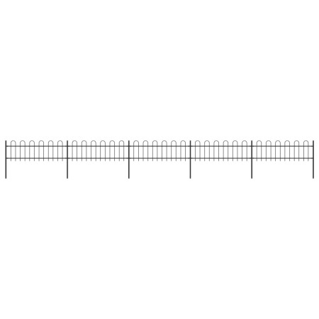 Garden fence with black steel hoop tips 8.5x0.6 m by vidaXL, fence panels - Ref: Foro24-277642, Price: 261,99 €, Discount: %