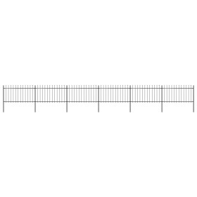 Garden fence with black steel spearheads 10.2x1 m by vidaXL, fence panels - Ref: Foro24-277616, Price: 526,41 €, Discount: %