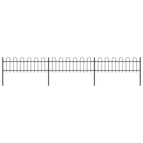 Garden fence with black steel hoop tips 5.1x0.6 m by vidaXL, fence panels - Ref: Foro24-277640, Price: 160,41 €, Discount: %