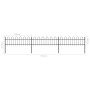 Garden fence with black steel hoop tips 5.1x0.6 m by vidaXL, fence panels - Ref: Foro24-277640, Price: 160,99 €, Discount: %