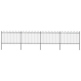 Garden fence with black steel hoop tips 6.8x1.2 m by vidaXL, fence panels - Ref: Foro24-277668, Price: 301,05 €, Discount: %