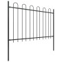 Garden fence with black steel hoop tips 6.8x1.2 m by vidaXL, fence panels - Ref: Foro24-277668, Price: 301,05 €, Discount: %