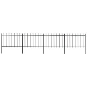 Garden fence with black steel spearheads 6.8x1.2 m by vidaXL, fence panels - Ref: Foro24-277623, Price: 265,56 €, Discount: %