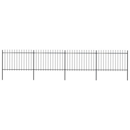 Garden fence with black steel spearheads 6.8x1.2 m by vidaXL, fence panels - Ref: Foro24-277623, Price: 289,11 €, Discount: %