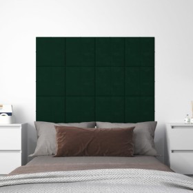 Wall panels 12 pcs dark green velvet 30x30 cm 1.08m² by vidaXL, Wall covering - Ref: Foro24-344044, Price: 28,05 €, Discount: %