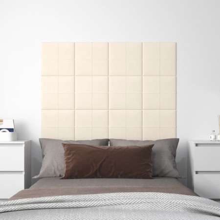 Wall panels 12 pcs cream velvet 30x30 cm 1.08 m² by vidaXL, Wall covering - Ref: Foro24-344050, Price: 36,03 €, Discount: %