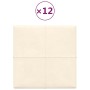 Wall panels 12 pcs cream velvet 30x30 cm 1.08 m² by vidaXL, Wall covering - Ref: Foro24-344050, Price: 36,03 €, Discount: %