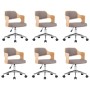 Swivel dining chairs 6 units curved wood gray taupe fabric by vidaXL, dining chairs - Ref: Foro24-3054943, Price: 784,71 €, D...