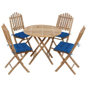 5-piece folding garden dining set with bamboo cushions by vidaXL, Garden sets - Ref: Foro24-3063985, Price: 258,36 €, Discoun...