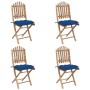 5-piece folding garden dining set with bamboo cushions by vidaXL, Garden sets - Ref: Foro24-3063985, Price: 258,99 €, Discoun...