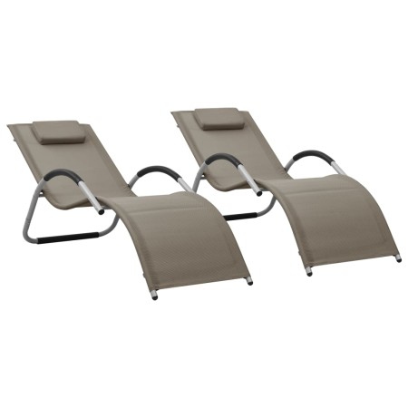 Loungers 2 units textilene gray taupe and gray by vidaXL, Loungers - Ref: Foro24-310519, Price: 129,76 €, Discount: %