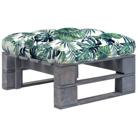 Gray impregnated pine wood pallet garden ottoman by vidaXL, Modular outdoor sofas - Ref: Foro24-3066420, Price: 56,99 €, Disc...