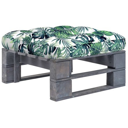 Gray impregnated pine wood pallet garden ottoman by vidaXL, Modular outdoor sofas - Ref: Foro24-3066420, Price: 56,98 €, Disc...