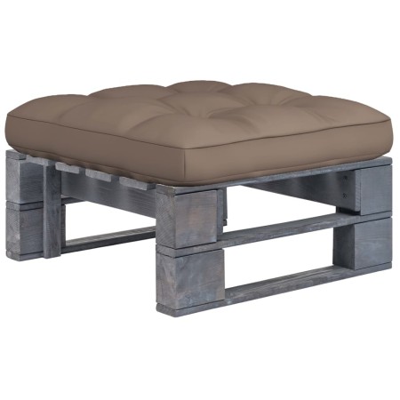 Gray impregnated pine wood pallet garden ottoman by vidaXL, Modular outdoor sofas - Ref: Foro24-3066417, Price: 57,18 €, Disc...