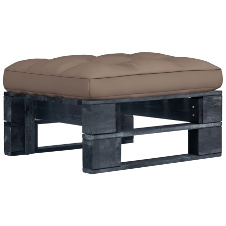 Garden ottoman made of black impregnated pine wood pallets by vidaXL, Modular outdoor sofas - Ref: Foro24-3066441, Price: 58,...