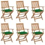 6 pcs folding garden chairs and solid acacia wood cushions by vidaXL, Garden chairs - Ref: Foro24-3074960, Price: 334,71 €, D...