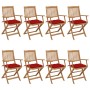 8 pcs folding garden chairs and solid acacia wood cushions by vidaXL, Garden chairs - Ref: Foro24-3074988, Price: 448,73 €, D...