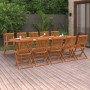 Garden dining set 11 pieces solid acacia wood by vidaXL, Garden sets - Ref: Foro24-3086980, Price: 782,45 €, Discount: %