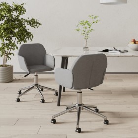 Swivel dining chairs 2 units light gray fabric by vidaXL, dining chairs - Ref: Foro24-3103086, Price: 162,85 €, Discount: %