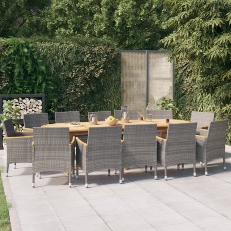 13-piece garden dining set with gray cushions by vidaXL, Garden sets - Ref: Foro24-3103607, Price: 1,00 €, Discount: %