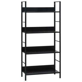 4-stufiges Regal aus schwarzem Holzwerkstoff, 60 x 27,6 x 124,5 cm von vidaXL, Bücherregale und Regale - Ref: Foro24-288222, ...