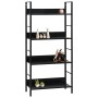 Estantería de 4 niveles madera ingeniería negro 60x27,6x124,5cm de vidaXL, Librerías y estanterías - Ref: Foro24-288222, Prec...