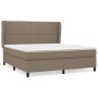 Box spring bed with taupe gray fabric mattress 160x200 cm by vidaXL, Beds and slatted bases - Ref: Foro24-3127897, Price: 615...