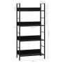 Estantería de 4 niveles madera ingeniería negro 60x27,6x124,5cm de vidaXL, Librerías y estanterías - Ref: Foro24-288222, Prec...