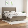 Box spring bed with taupe gray fabric mattress 160x200 cm by vidaXL, Beds and slatted bases - Ref: Foro24-3131925, Price: 611...