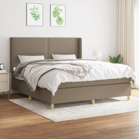 Box spring bed with taupe gray fabric mattress 160x200 cm by vidaXL, Beds and slatted bases - Ref: Foro24-3131925, Price: 610...