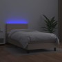 Box spring bed LED mattress cappuccino synthetic leather 90x190 cm by vidaXL, Beds and slatted bases - Ref: Foro24-3134080, P...