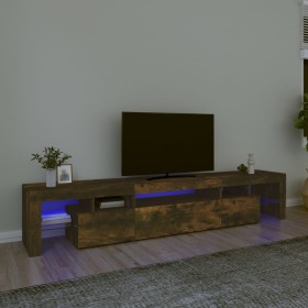 TV cabinet with LED lights smoked oak color 215x36.5x40 cm by vidaXL, TV Furniture - Ref: Foro24-3152799, Price: 165,76 €, Di...