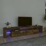 TV cabinet with LED lights smoked oak color 215x36.5x40 cm by vidaXL, TV Furniture - Ref: Foro24-3152799, Price: 161,46 €, Di...