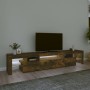 TV cabinet with LED lights smoked oak color 215x36.5x40 cm by vidaXL, TV Furniture - Ref: Foro24-3152799, Price: 161,46 €, Di...