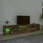 TV cabinet with LED lights smoked oak color 215x36.5x40 cm by vidaXL, TV Furniture - Ref: Foro24-3152799, Price: 161,46 €, Di...