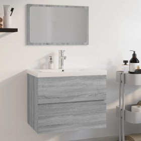 Set de muebles de baño madera contrachapada gris Sonoma de vidaXL, Muebles de baño - Ref: Foro24-3152877, Precio: 229,99 €, D...