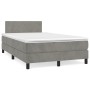 Cama box spring con colchón terciopelo gris claro 120x200 cm de vidaXL, Camas y somieres - Ref: Foro24-3141173, Precio: 373,9...