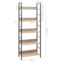 Estantería de 5 niveles madera ingeniería roble 60x27,6x158,5cm de vidaXL, Librerías y estanterías - Ref: Foro24-288227, Prec...