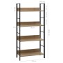 4-stöckiges Regal aus Eichenholz 60x27,6x124,5cm von vidaXL, Bücherregale und Regale - Ref: Foro24-288223, Preis: 62,45 €, Ra...