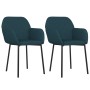 Sillas de comedor 2 unidades terciopelo azul de vidaXL, Sillas de comedor - Ref: Foro24-344700, Precio: 110,44 €, Descuento: %