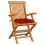 Garden chairs 6 pcs solid teak wood with red cushions by vidaXL, Garden chairs - Ref: Foro24-3062562, Price: 438,27 €, Discou...