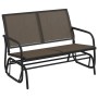 Steel and brown textilene garden rocking bench 120.5x76x86.5 cm by vidaXL, Garden rockers - Ref: Foro24-362709, Price: 116,15...