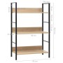 3-stufiges Regal aus technischem Eichenholz, 60 x 27,6 x 90,5 cm von vidaXL, Bücherregale und Regale - Ref: Foro24-288219, Pr...