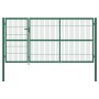 Garden fence gate with green steel posts 350x140 cm by vidaXL, garden gates - Ref: Foro24-142571, Price: 529,04 €, Discount: %