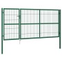 Garden fence gate with green steel posts 350x140 cm by vidaXL, garden gates - Ref: Foro24-142571, Price: 529,04 €, Discount: %