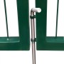 Garden fence gate with green steel posts 350x140 cm by vidaXL, garden gates - Ref: Foro24-142571, Price: 529,04 €, Discount: %